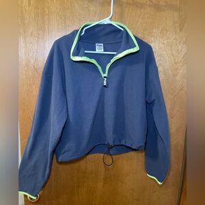 Gray Pullover with lime green detailing